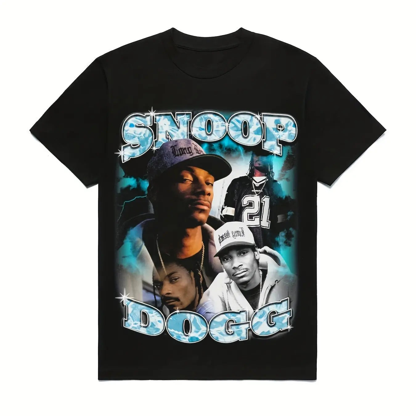 American Snoop Dogg Short Sleeve Printed T-Shirt Y2K Summer Vintage High Quality Cotton T-Shirt for Men and Women