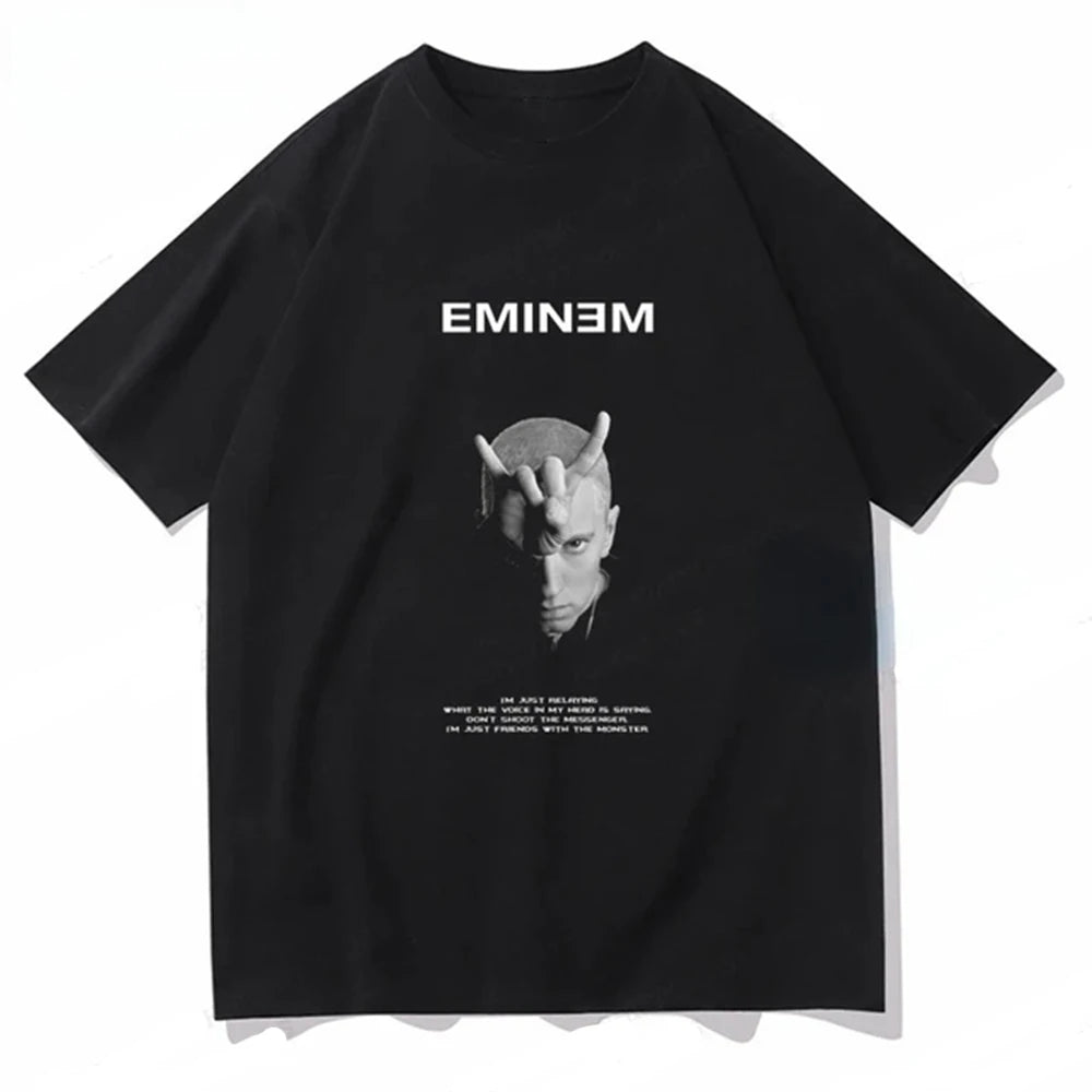 Summer Eminem T Shirt Men Fashion T-shirt Cotton Tshirt Kids Hip Hop Tops Tees Women Tshirt Y2k Camiseta Boy Tees Rapper 82902