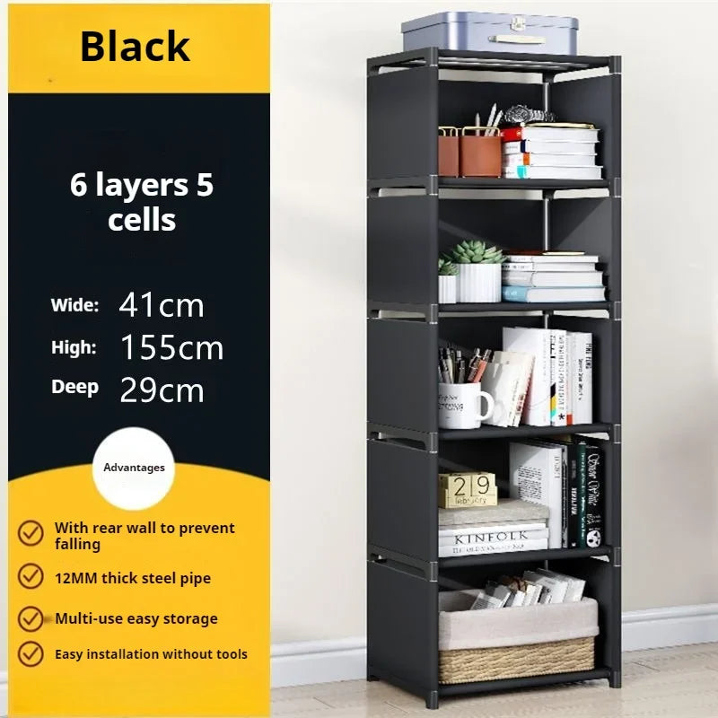 Simple Bookshelf Easy Assembly Bookcase Square Storage Shelf Multi-Layer Book Closet Living Room And Study Bedroom Storage Shelf