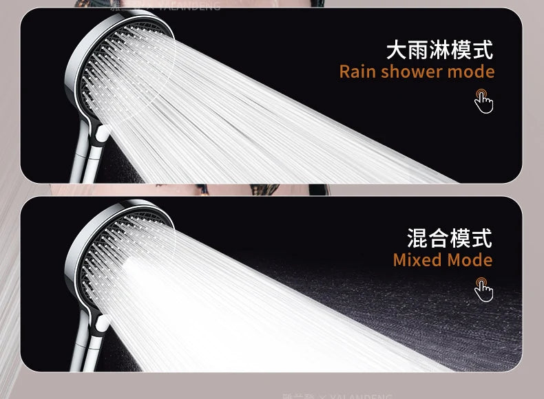 15CM Big Panel High Pressure Shower Head With Filter 3 Modes Large Flow Spray Nozzle Rainfall Shower Faucet Bathroom Accessories