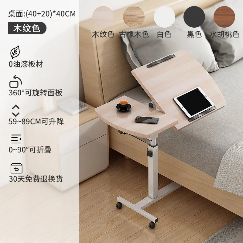Mobile Computer Desk Study Table Laptop Stand Shelf Bedside Table Laptop Adjustable Desk PC Bed Table For Home Room Furniture