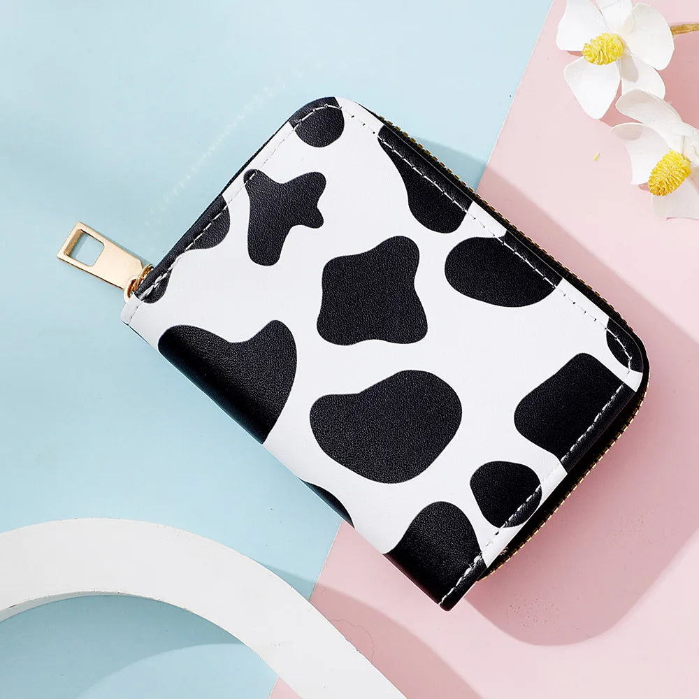 Multi Card Slot Holder Exquisite Small Girl Fashion Zipper Coin Identity Credit Card Holder PU Leather Women's Coin Purse