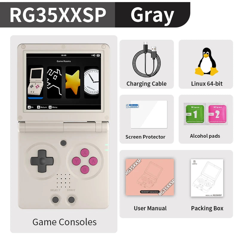 ANBERNIC RG35XXSP Retro Flip Handheld Game Console 3.5" IPS Screen Linux H700 Video Game Player Support Streaming WIFI Bluetooth