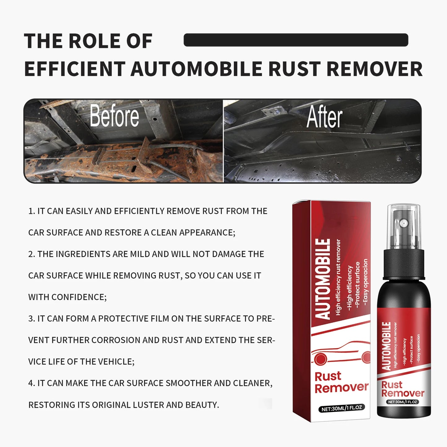 Rust Removal of Car Motorcycles Truck Automobile Exhaust Pipe Wheel Brake Discs Remove Rust Multifunction Cleaning Renovation
