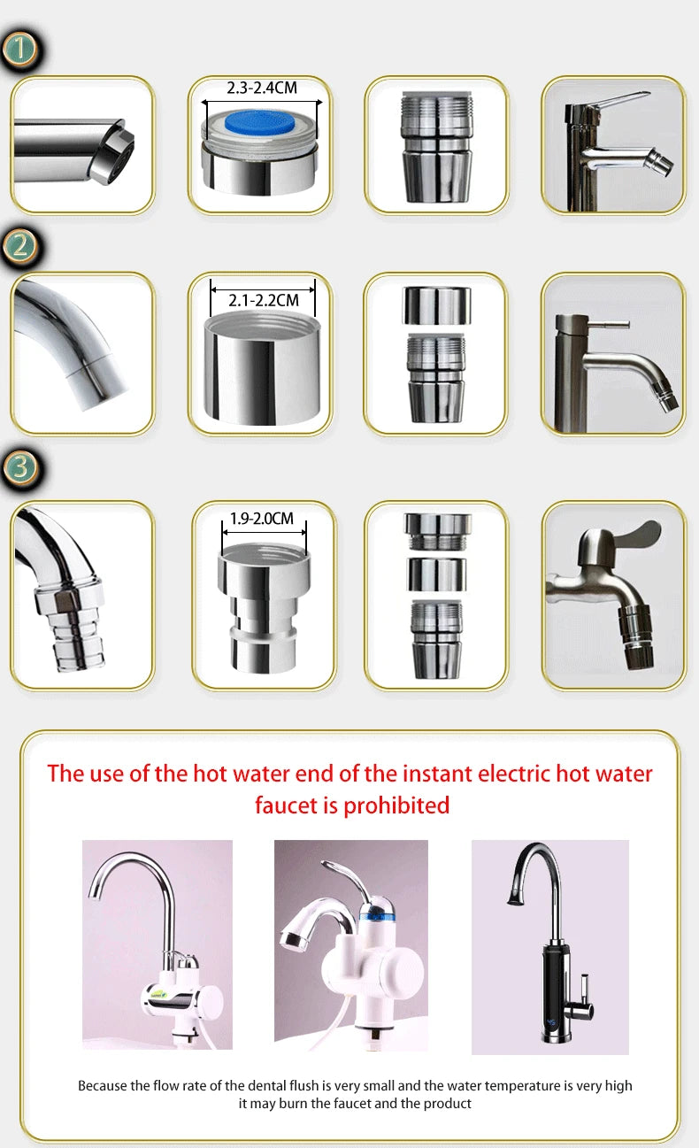 New Faucet Oral Irrigator Dental Water Flosser Non-electric Cordless Teeth Cleaner Water Jet for Teeth Water Pressure Adjustable