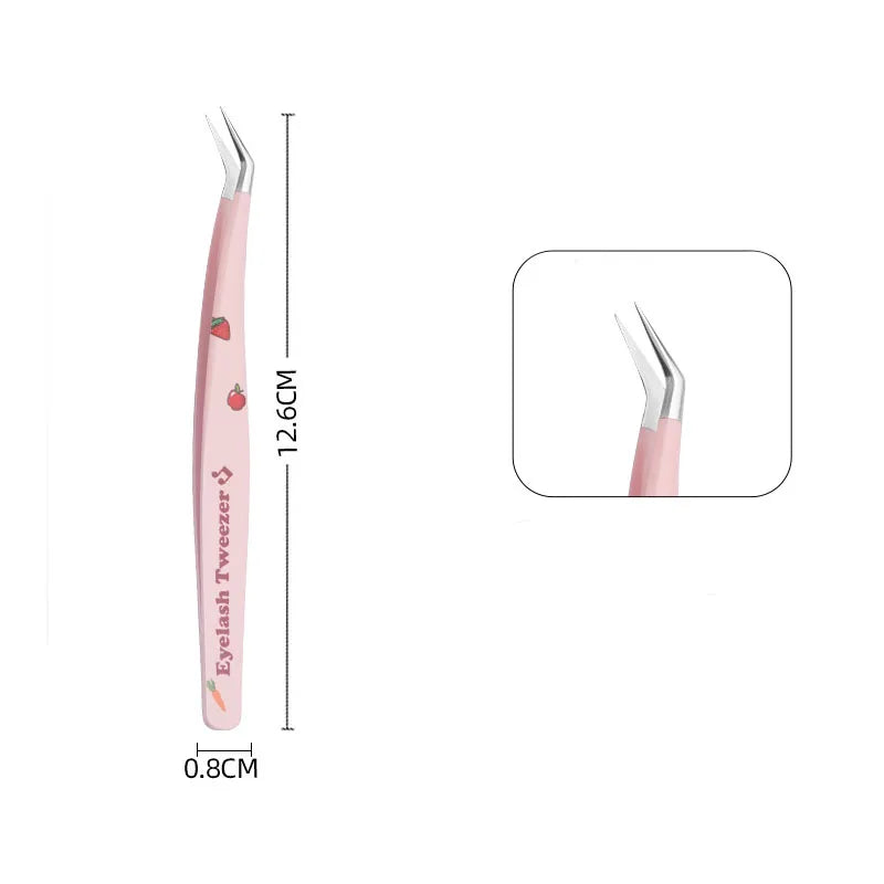 6 Types False Eyelash Tweezers Stainless Steel Anti-static Pincet Curved Strip 3D Lashes Extension Tweezer Makeup Tools