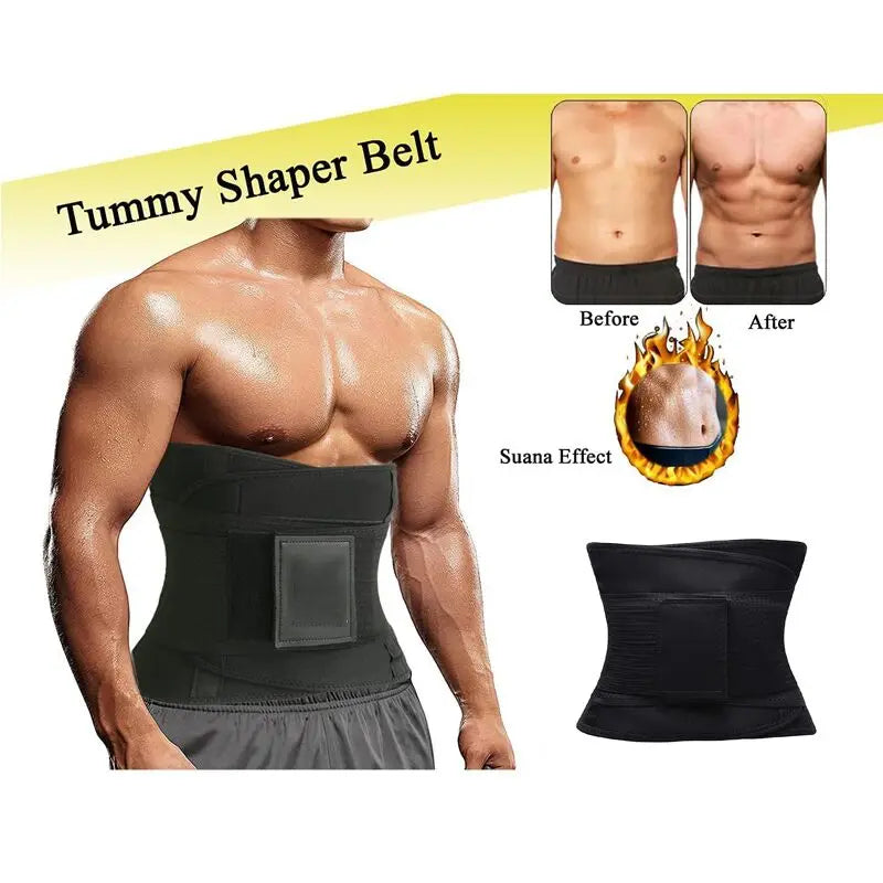 Waist Cincher Trimmer Men Waist Trainer Belt Back Support Wrap Fitness Gym Body Shaper Belt Slimming Belly Corset Workout Girdle