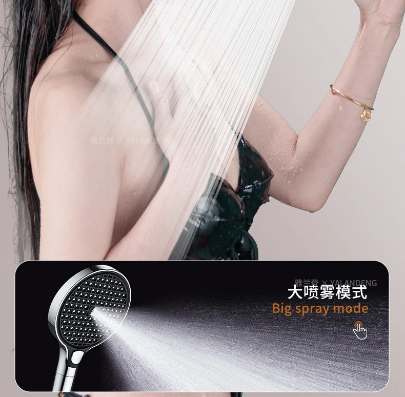 15CM Big Panel High Pressure Shower Head With Filter 3 Modes Large Flow Spray Nozzle Rainfall Shower Faucet Bathroom Accessories