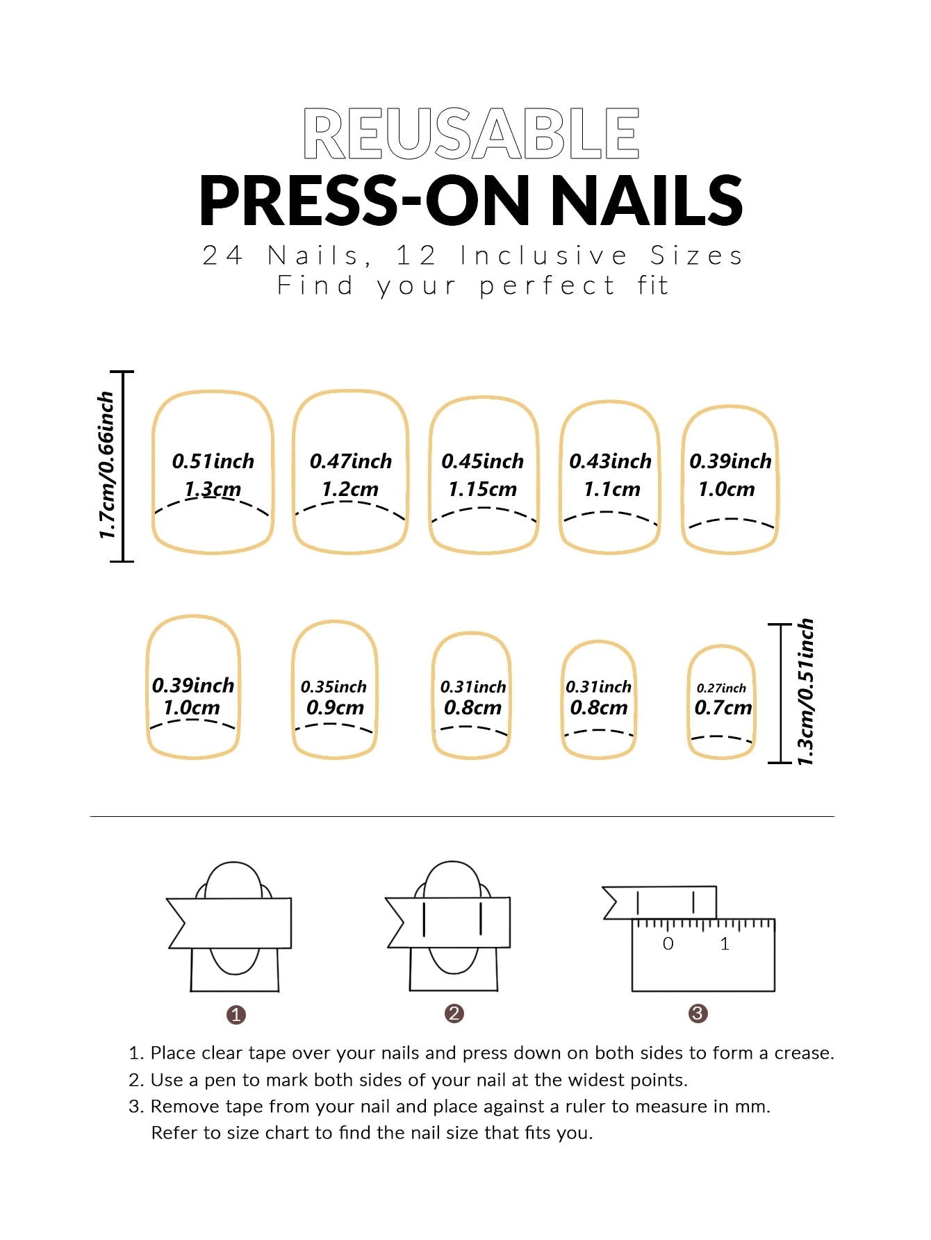 ARTAUG 24PCS Press On Nails Medium White Square Press On Nails Sweet Press On Nails korean press on nails