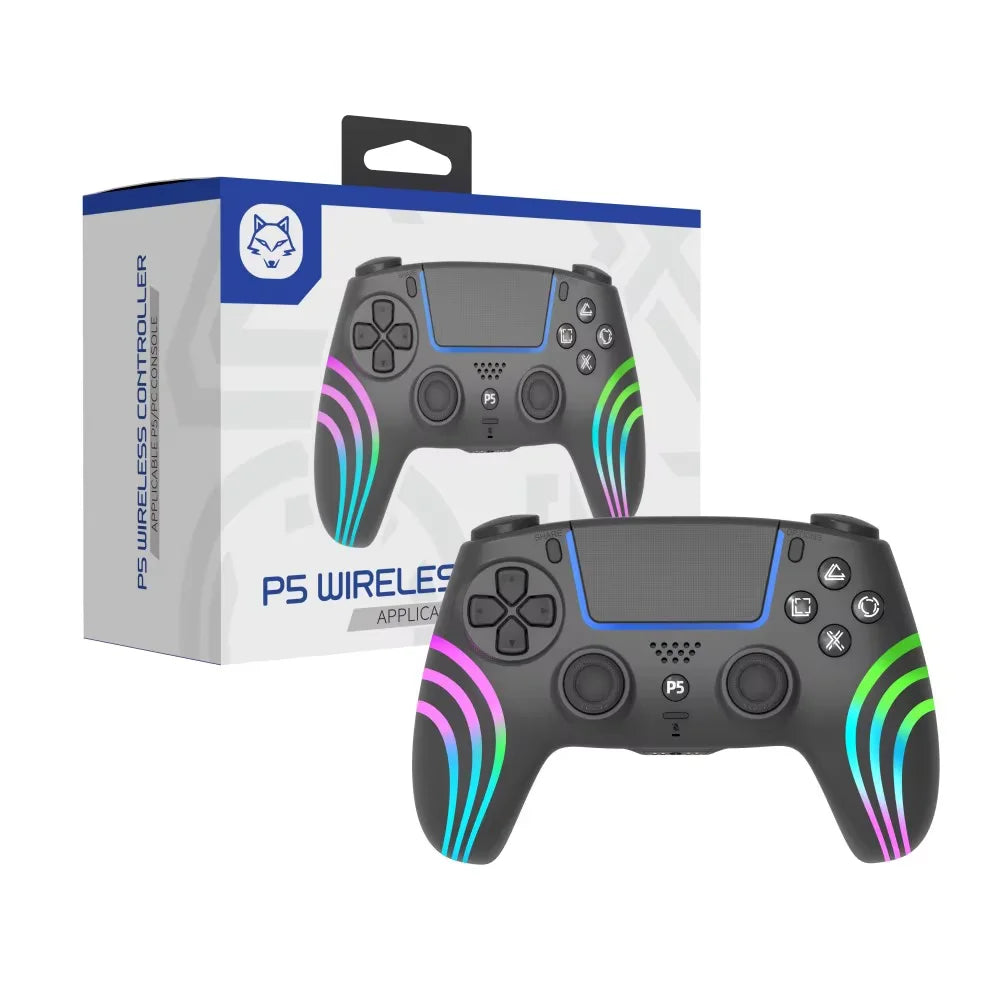 For PS5 Wireless Game Controller RGB Light Vibration Bluetooth Connection Gamepad For PlayStation 5 PS5 Slim Video Game Console