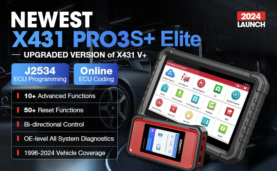 2025 LAUNCH X431 PRO3S+ Elite Bidirectional Scan Tool with J2534,HD Trucks Scan, OEM Topology Map, 50+Service,Online Coding