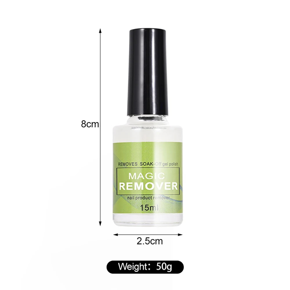 15ML Magic Nail Gel Polish Remover UV Gel Polish Fast Remove Semi Permanent Varnish Soak-Off Polish Cleamer Glue Nails Art Tools