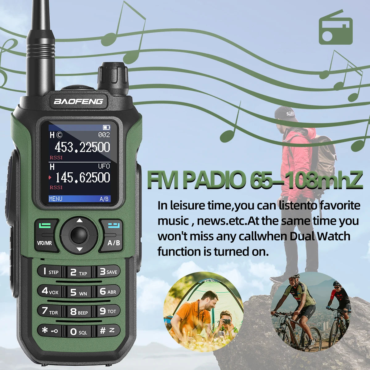 Baofeng UV-21 Pro V2 Wireless Copy Frequency Mutli Band Powerful Waterproof Long Range UV-5R Long Range Type-C Two Way Ham Radio