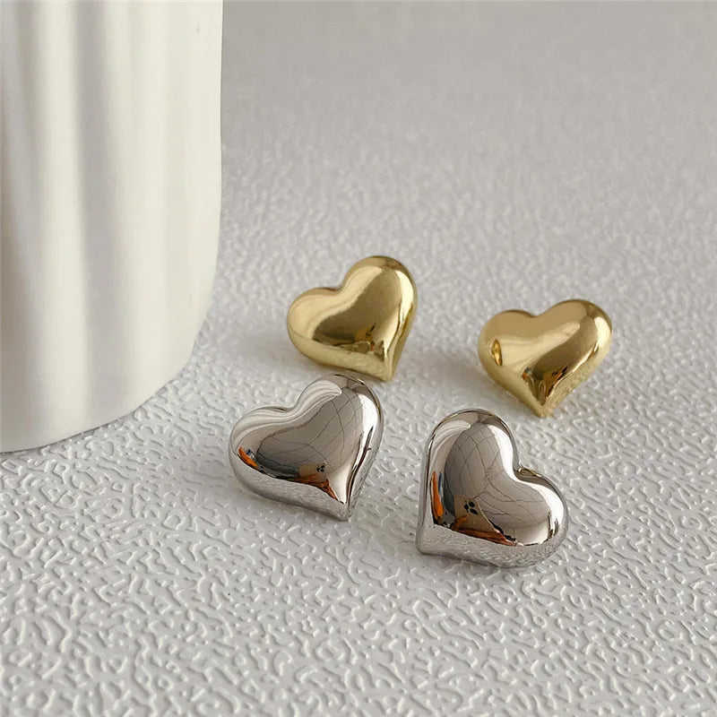 925 Sterling Silver Vintage Gold Round Earrings For Women Trendy Earring Jewelry Prevent Allergy Party Accessories Gift
