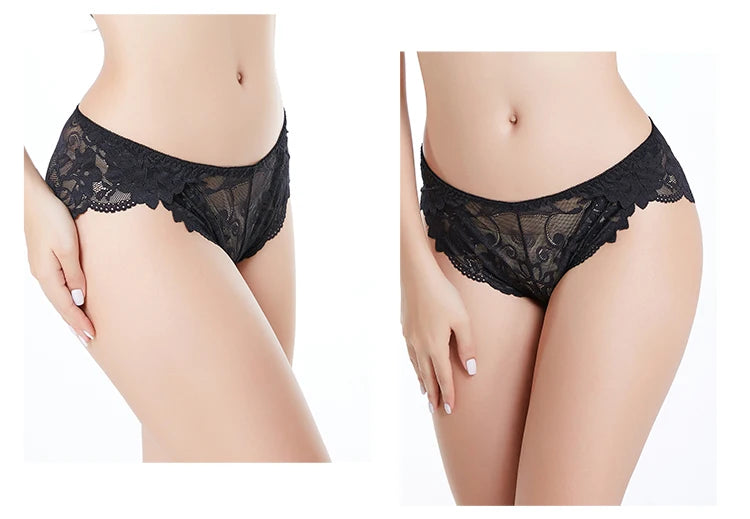 3pcs/Pack Ultra Thin Women Panties Plus Size Briefs for Women Women Full Lace Panties  Solid Sexy Briefs Female Sexy 2XL 3XL 4XL