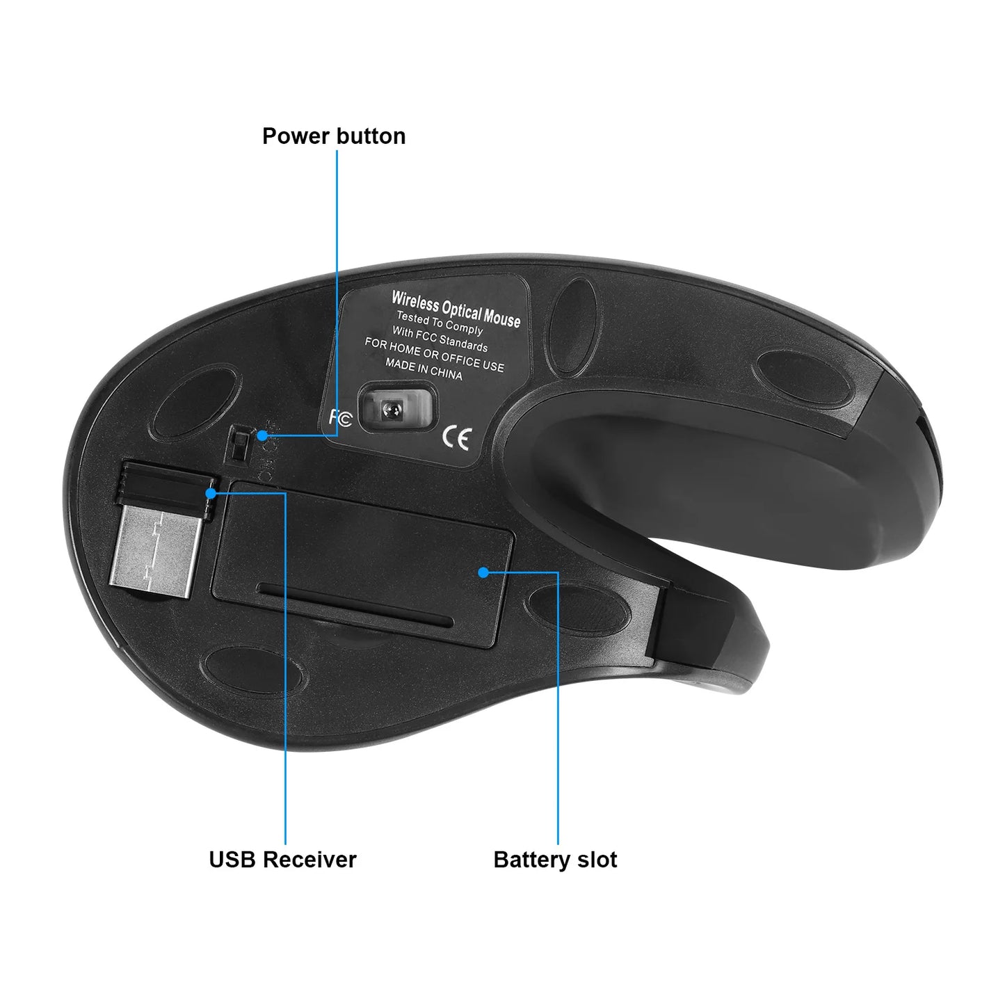 Ergonomic Vertical Mouse 2.4GHz Wireless Rechargeable Gaming Mause Mice USB Optical Wired Mouse For Laptop PC Computer Office