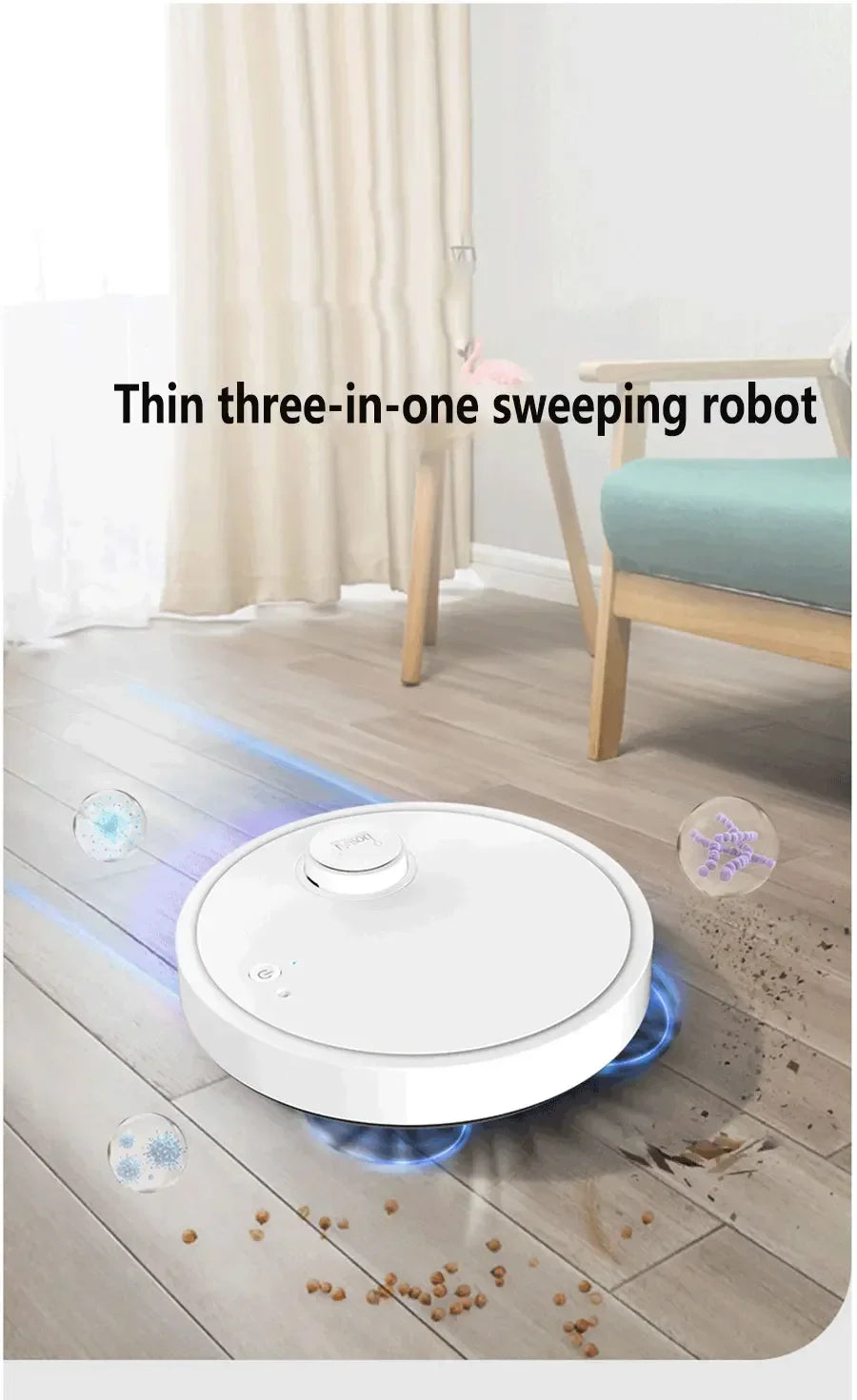 2025 New Automatic Robot Vacuum Cleaner 3in1 Smart Wireless Sweeping Wet And Dry Ultra-thin Cleaning Machine Mopping Smart Home