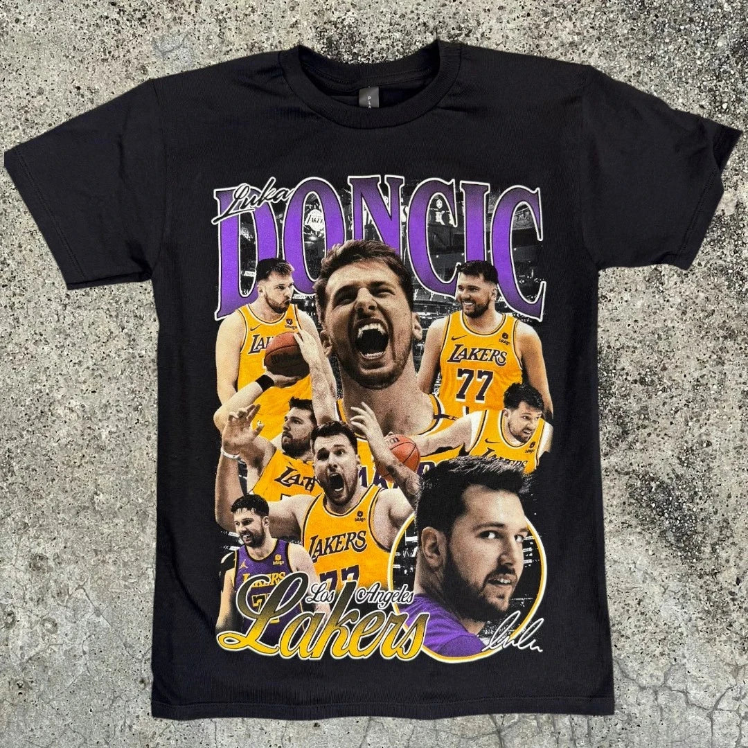 Luka Doncic Graphic T-Shirt Smil Summer New Men's and Women's Cotton Short Sleeve Top