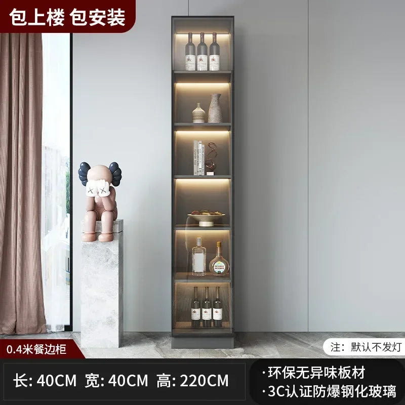 Large Modern Kitchen CabinetHutch Storage Sideboards Freestanding Kitchen Pantry with Glass Doors and Drawers Sideboard Buffet