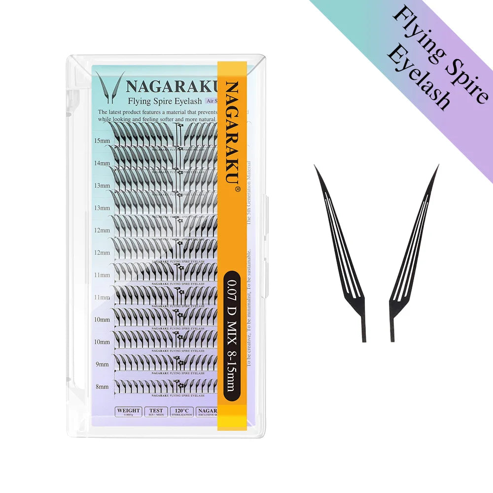 NAGARAKU Premade Spire Fairy Wings Eyelash Anime Effect Soft Plume Fluttering Eyelash Extensions Comic