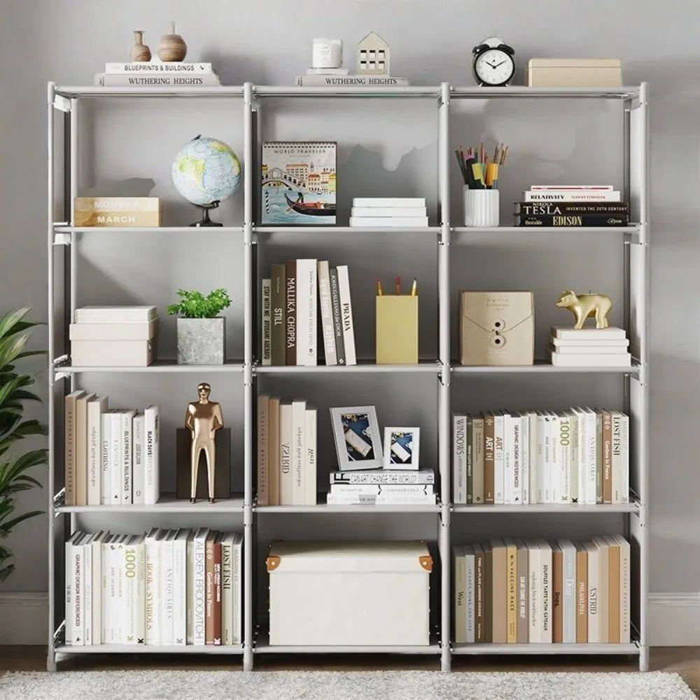 Simple Bookshelf Multi Layer Easy Assembly Diy Wardrobe Bookshelf  Plastic Square Storage Rack Living Room Study Room Bedroom
