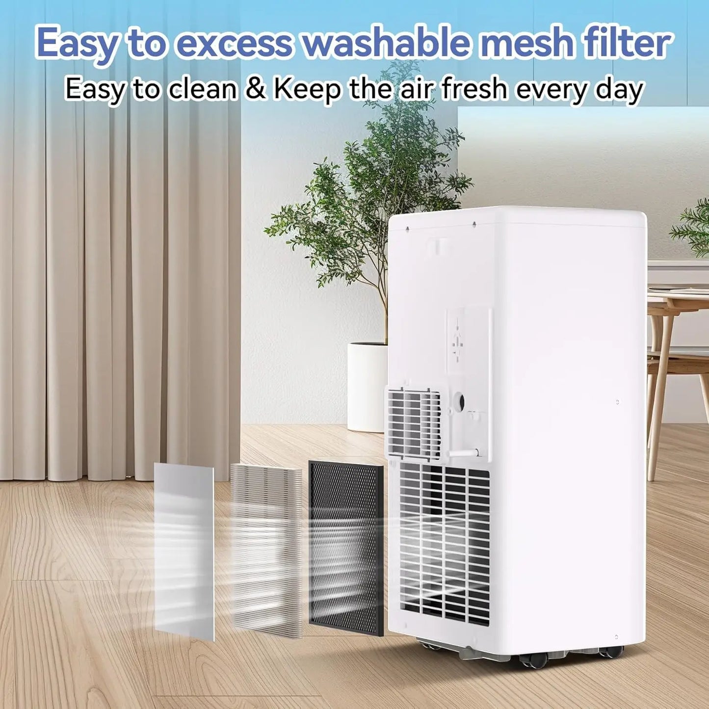 Portable Air Conditioner, 10000 BTU Standing Cooling Remote AC Unit Sets with Dehumidifier Fan Functions, Cools Up to 560 Sq. Ft