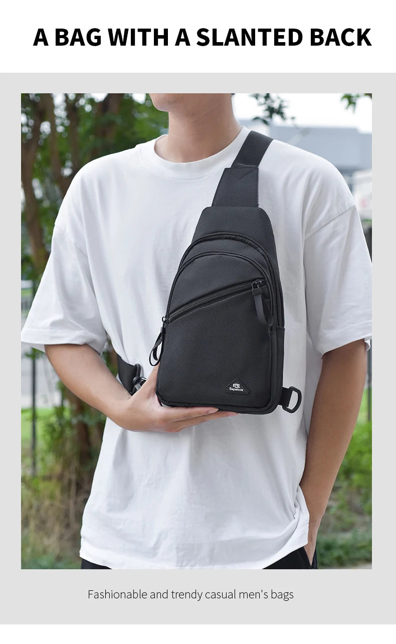 Chest Bag Men's Single Shoulder Crossbody Bag Large Capacity Oxford Cloth Outdoor Travel Backpack Men's Chest Bag