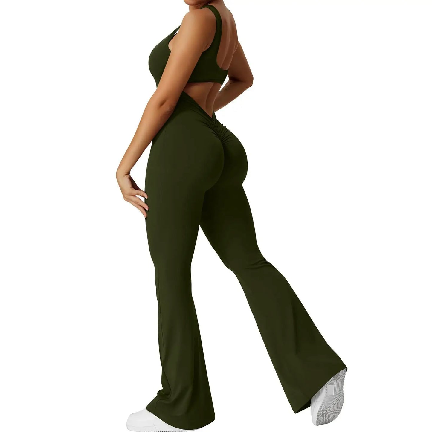 2025 Summer New Women's Slim Hip Lift Backless Bodysuit Sexy Hottie Pullover Bodysuit Sports Yoga Wear