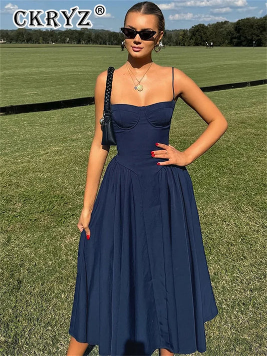 Ladies Elegant Evening Party Fashion Dress Women Sleeveless Backless Bodycon Maxi Dresses Night Club Streetwear Female Outfits