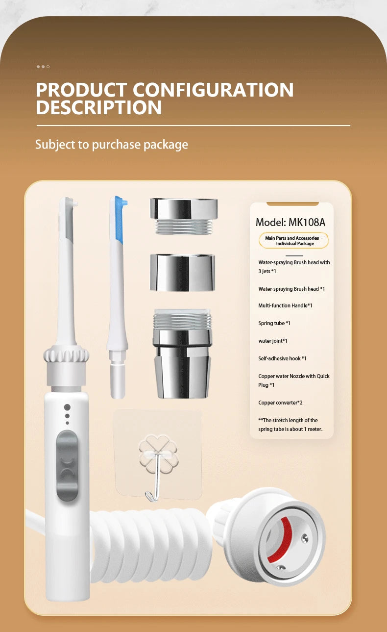 New Faucet Oral Irrigator Dental Water Flosser Non-electric Cordless Teeth Cleaner Water Jet for Teeth Water Pressure Adjustable