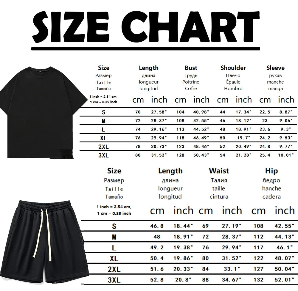 Summer Cotton T-Shirt Sets Men Women Cotton T Shirt Shorts Sets Solid Color Short Sleeved Streetwear Breathable O-neck Tracksuit