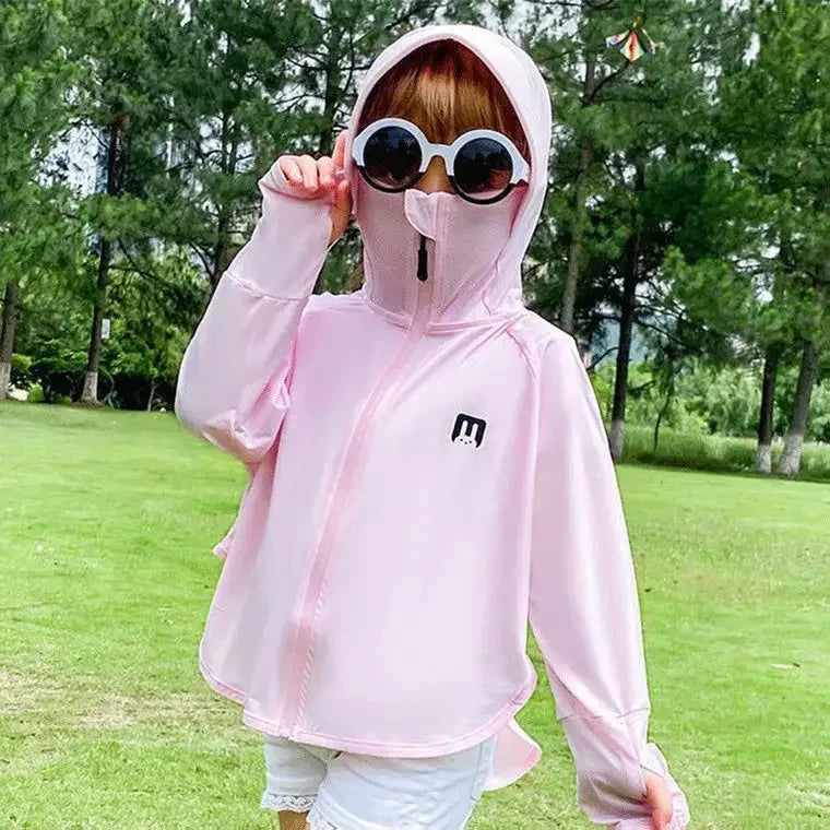 Children's Sun Protection Clothing Outdoor Ice Silk Sun Protection Jacket UV Resistant Summer Outdoor Play Sun Protection Jacket