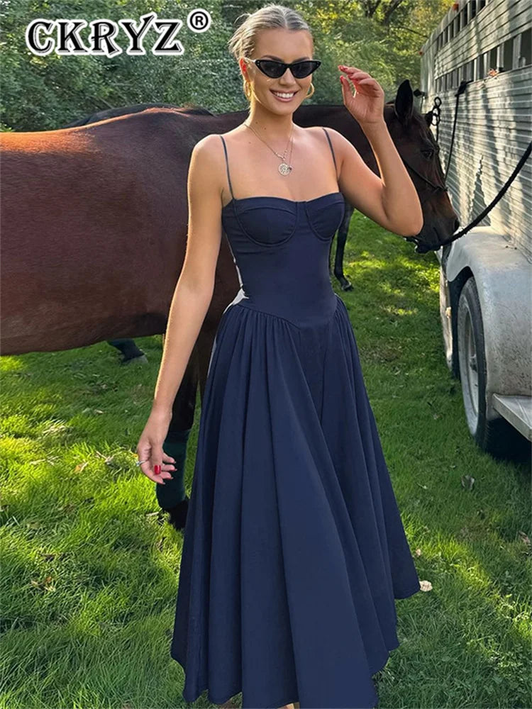 Ladies Elegant Evening Party Fashion Dress Women Sleeveless Backless Bodycon Maxi Dresses Night Club Streetwear Female Outfits