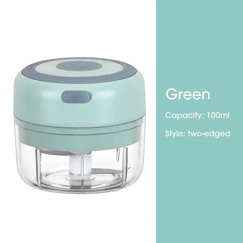 Electric Garlic Chopper, Mini Portable Veggie Chopper, Garlic Grinder Masher Onion Chopper, for Ginger, Chili, Fruit, Meat, etc