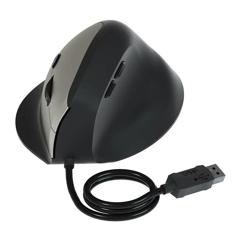 Wired Vertical Mouse Low Noise Button Ergonomics Design 3600 DPI Adjustable With Finger Support Mause Office Use Or Play Game