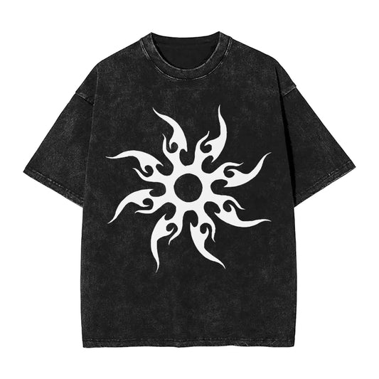 Oversized Washed T-Shirt Forsakens Cotton T-Shirts Meme Trendy Cool Tshirt for Men Beach Y2K Retro Casual Tees