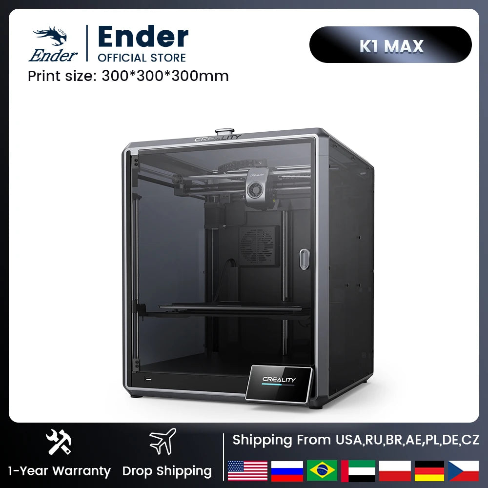 Creality K1Max 3D Printer 600mm /s Printing Speed Dual-gear Direct Drive Extruder 300x300x300MM，K2Plus Combo NEW Recommend