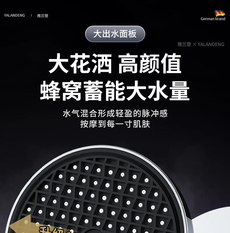 15CM Big Panel High Pressure Shower Head With Filter 3 Modes Large Flow Spray Nozzle Rainfall Shower Faucet Bathroom Accessories