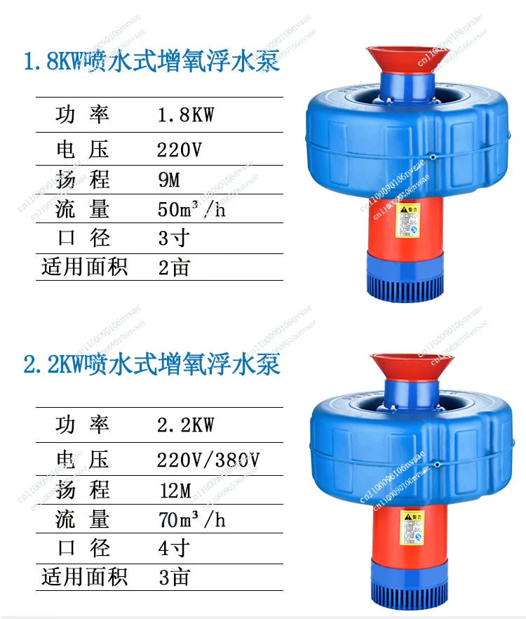 750w Fish Pond Aerator Oxygen Pump Household Breeding Irrigation and Drainage Sprinkler Oxygenated Water Pump