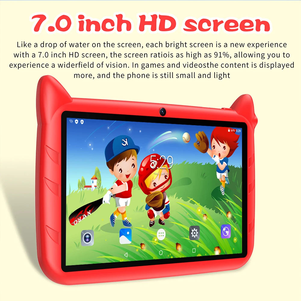 New 7 Inch Global Version 5G WiFi Kids Tablets Quad Core Android Learning Education Tablet PC 4GB RAM 64GB ROM Children's Gifts