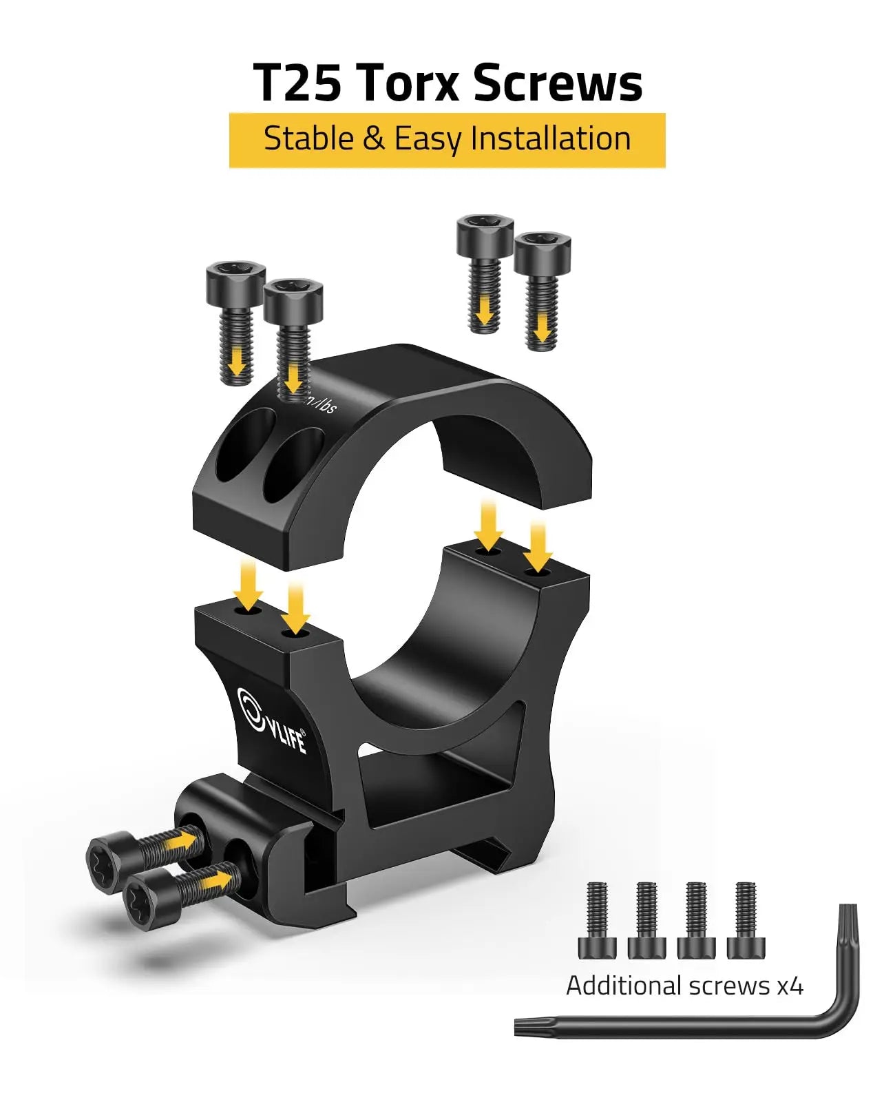 CVLIFE Rifle Scope Rings Mount 30mm Diameter Tube - Compatible with Picatinny Rails 2 Pieces  0.90" 1.0'' 1.26'' 1.54‘’Heigth