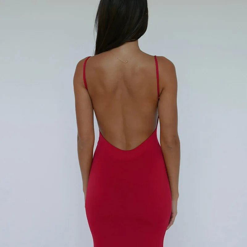 Ladies  Summer Elegant Evening Party Dress Women Sleeveless Backless Maxi Dresses Birthday Night Clubwear Fashion Female Outfits