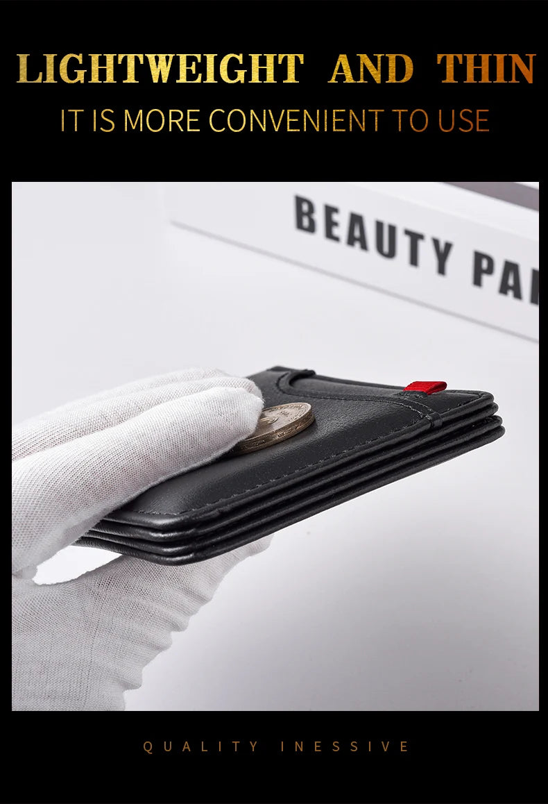 Men's Short Wallet Multi-Card Slot Card Holder PU Leather Luxury Wallet for Men