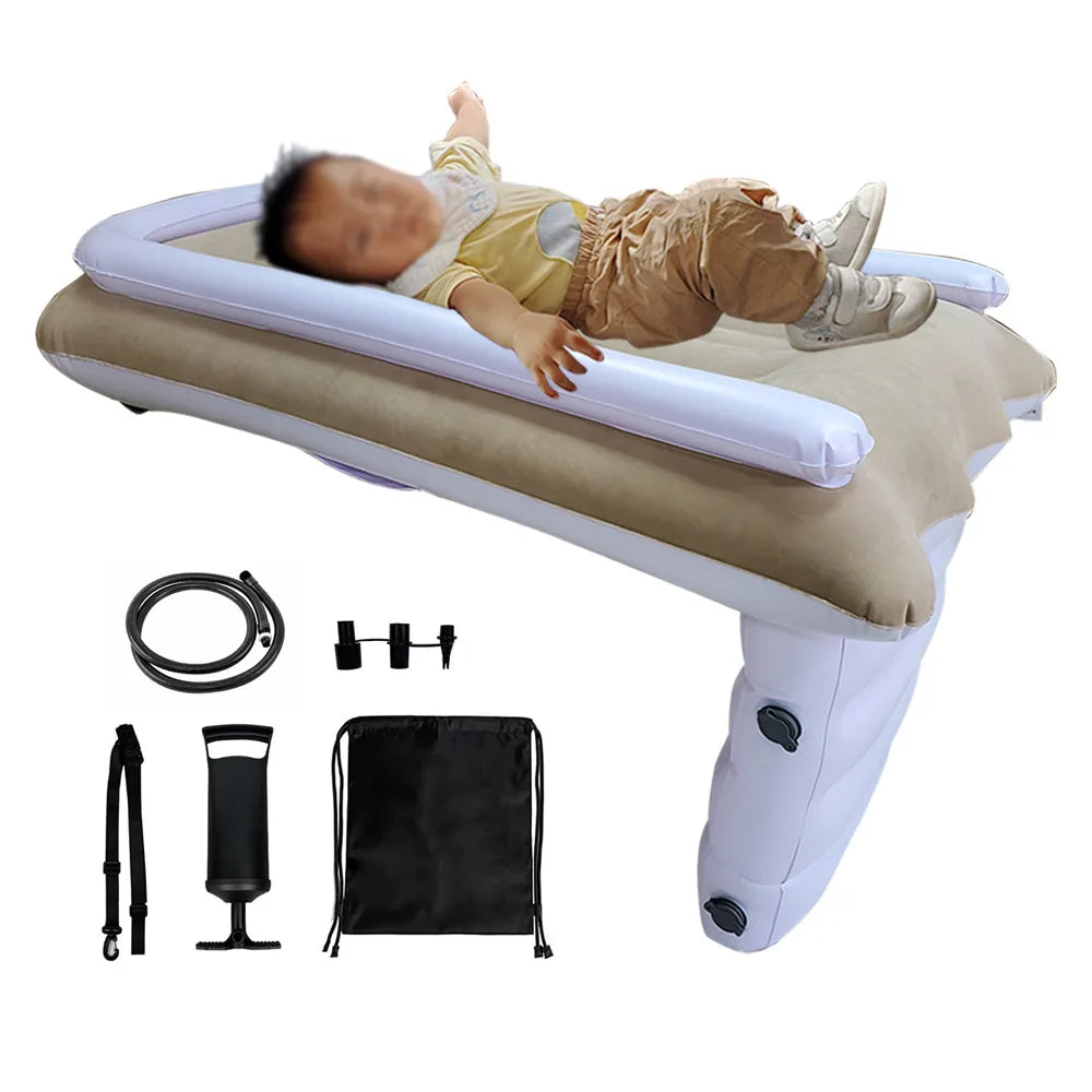 Infant inflatable sleep mattress, baby kids outdoor car plane train universal camping travel mattress pad
