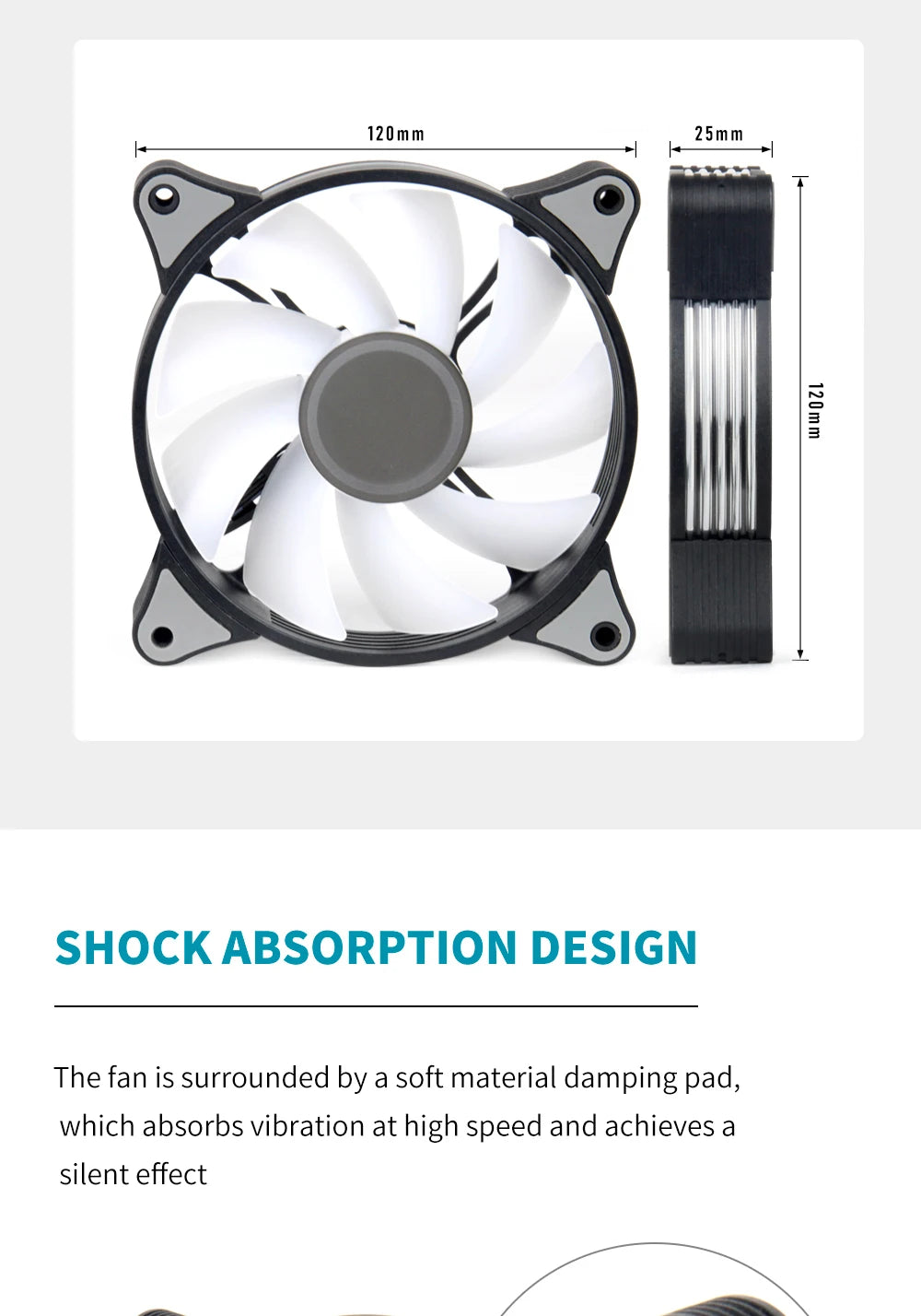 Aigo AR12PRO Computer Case Fan Ventoinha PC magnetic light bar 120mm RGB Fan 4pin PWM CPU Cooling Fan 3p5v Argb 12cm Ventilador
