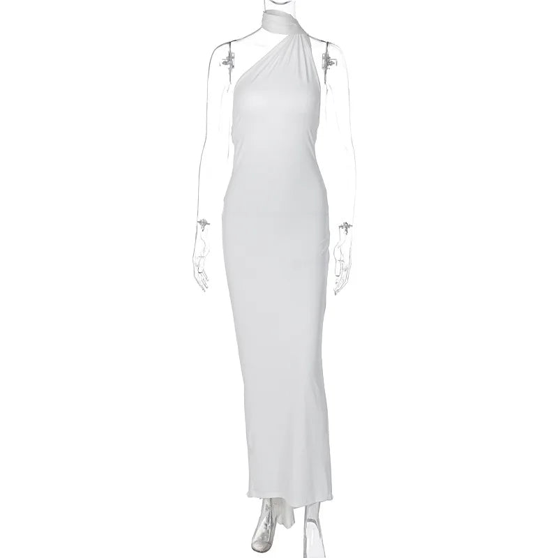 Ladies Summer Elegant Evening Party Dress For Women Sleeveless Backless Halter Sexy Long Dresses Woman Clothes Birthday Clubwear
