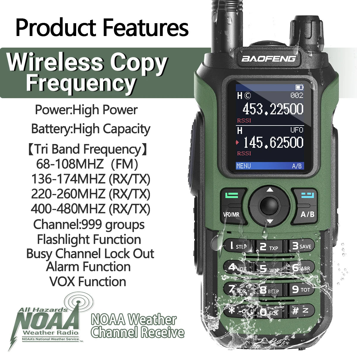 Baofeng UV-21 Pro V2 Wireless Copy Frequency Mutli Band Powerful Waterproof Long Range UV-5R Long Range Type-C Two Way Ham Radio