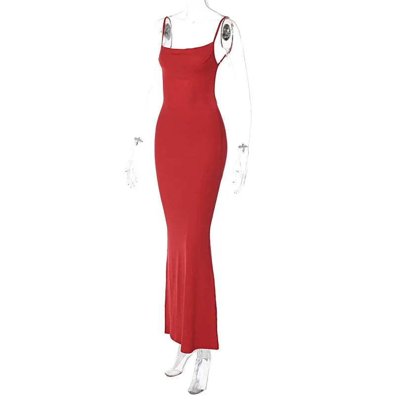 Ladies  Summer Elegant Evening Party Dress Women Sleeveless Backless Maxi Dresses Birthday Night Clubwear Fashion Female Outfits
