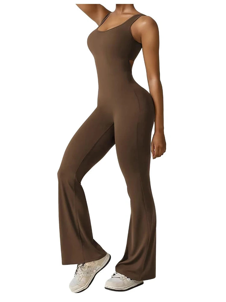 2025 Summer New Women's Slim Hip Lift Backless Bodysuit Sexy Hottie Pullover Bodysuit Sports Yoga Wear