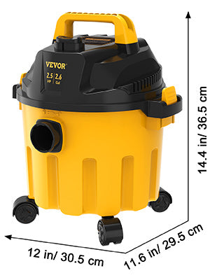 SucceBuy Wet Dry Vac 2.6 Gallon 2.5 Peak HP 3 in 1 Portable Shop Vacuum with Blowing Function  Attachment Storage for Floor